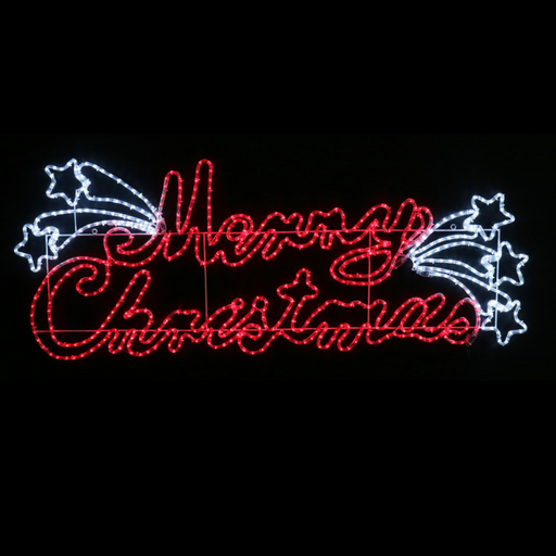 LED Rope Light Merry Christmas Stars Banner