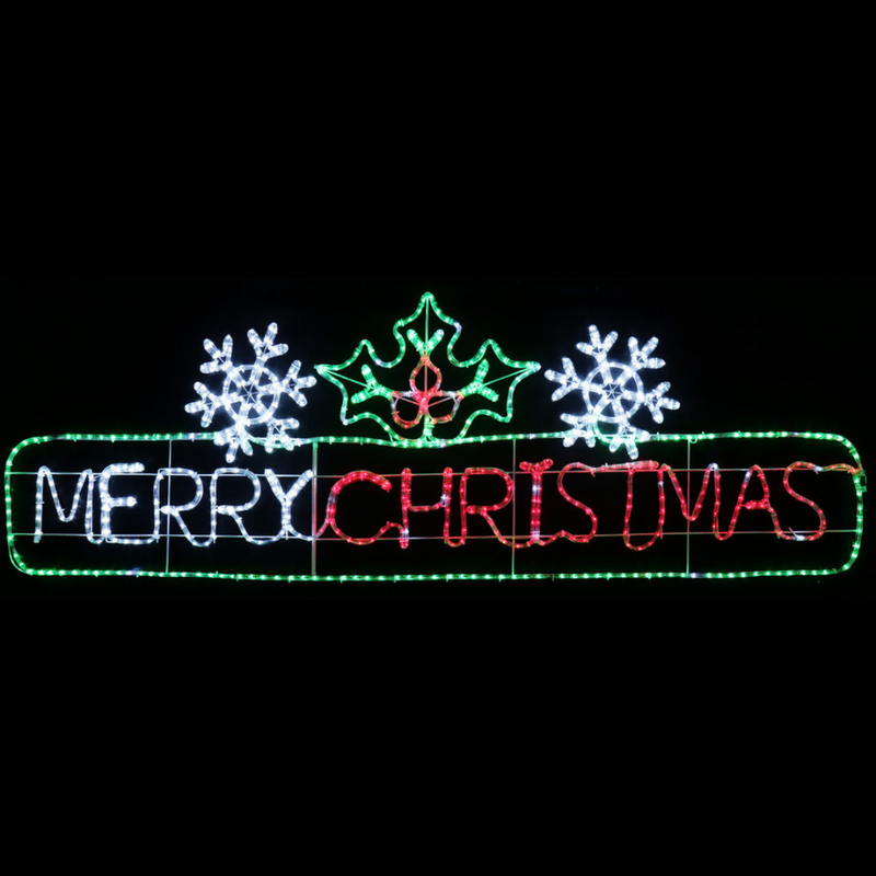 LED Rope Light Merry Christmas Snowflake Sign