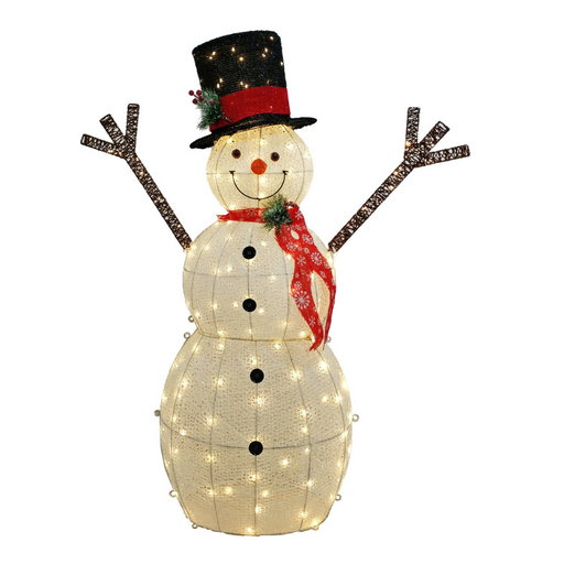 LED Glitter 3D Deluxe Snowman Twinkle 139cm