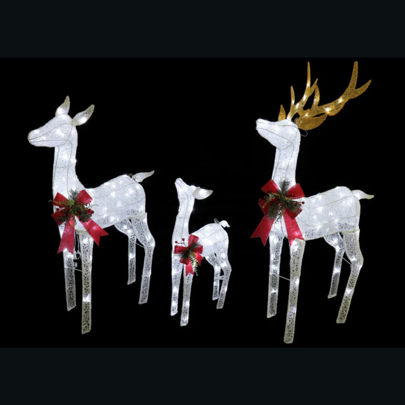 Led Glitter Reindeers Family