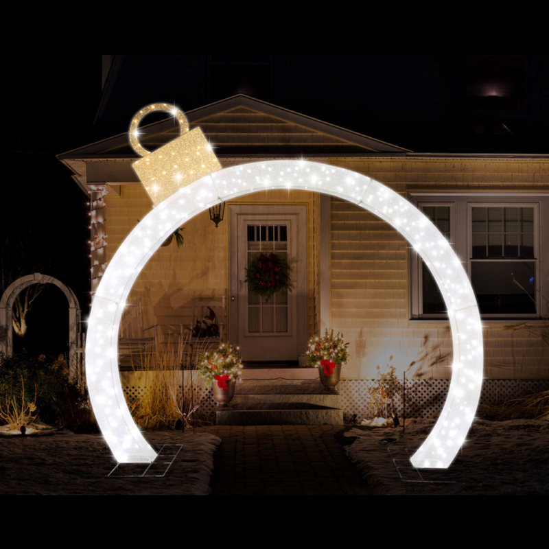 LED Giant Bauble Arch Twinkle White