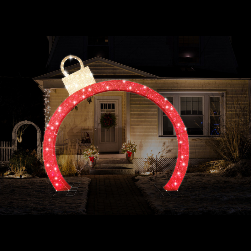 LED Giant Bauble Arch Twinkle Red