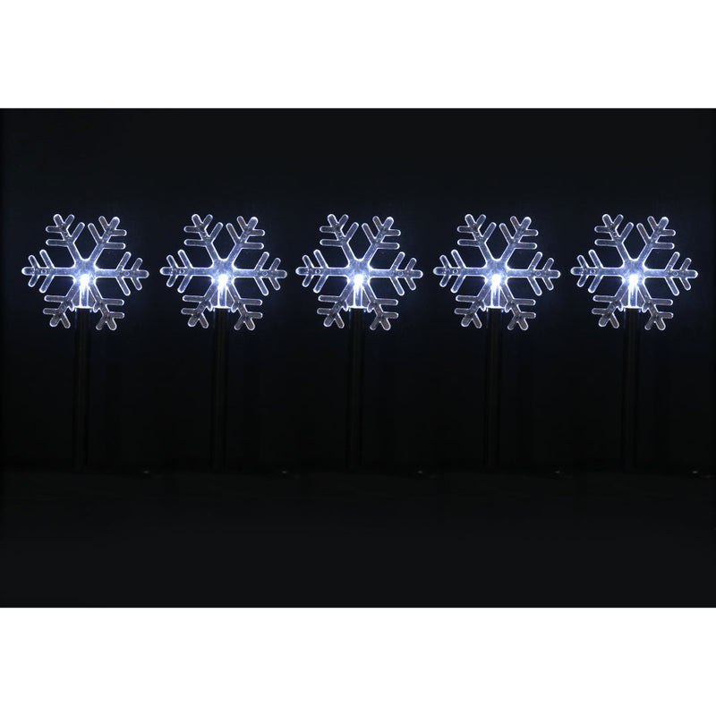 Solar LED Snowflake Path Lights 5pk Assorted image 6