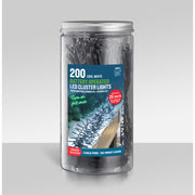 Timer LED Cluster Lights 200 Battery Operated In Jar Assorted 2