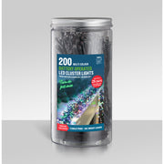 Timer LED Cluster Lights 200 Battery Operated In Jar Assorted 3
