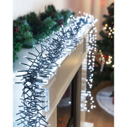 Timer LED Cluster Lights 200 Battery Operated In Jar Assorted 7