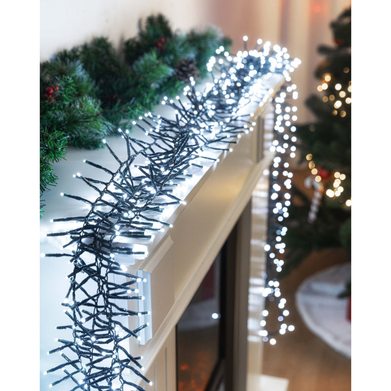 Timer LED Cluster Lights 200 Battery Operated In Jar Assorted 7