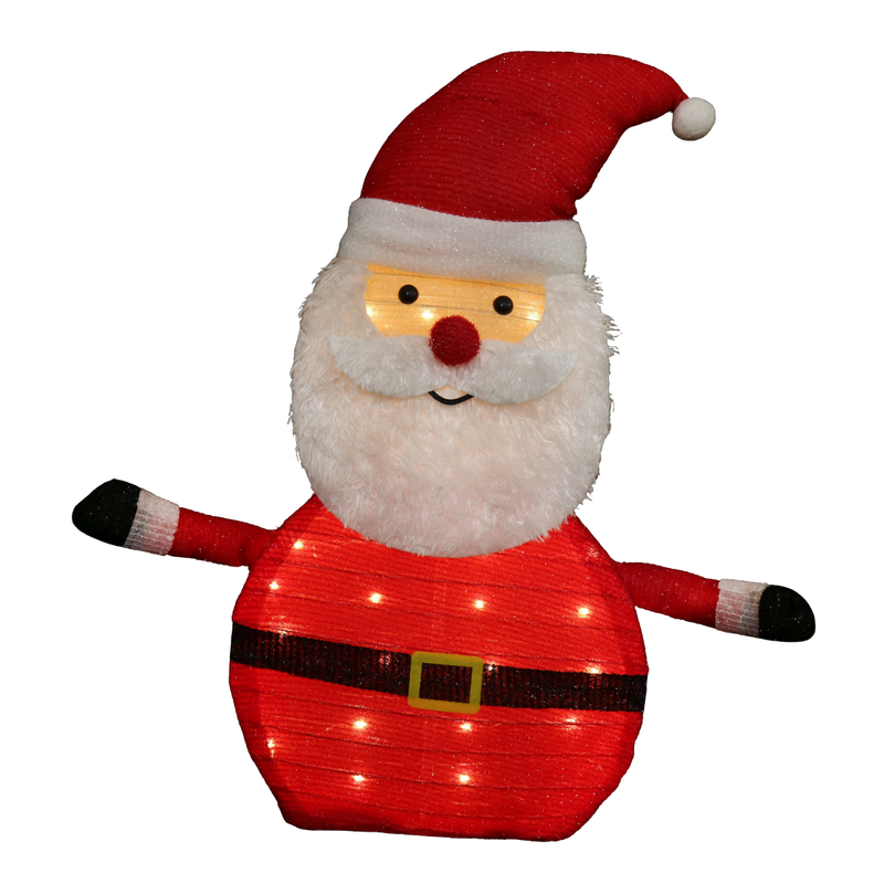 LED Collapsible Tinsel Santa Twinkle 70cm