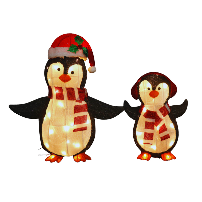 LED Tinsel Penguin Friends 58cm