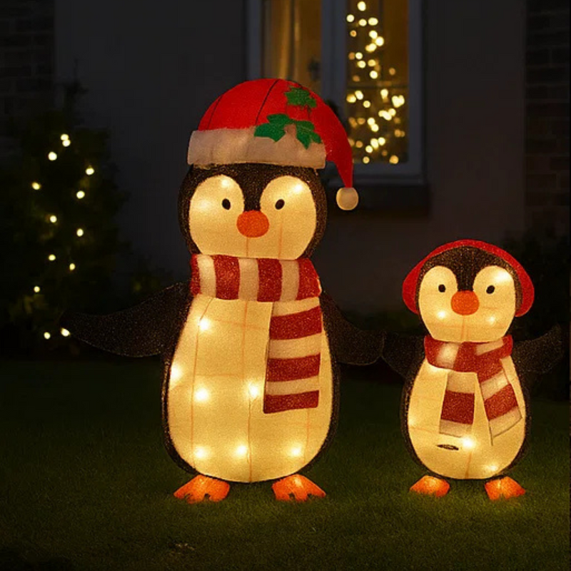 LED Tinsel Penguin Friends 58cm