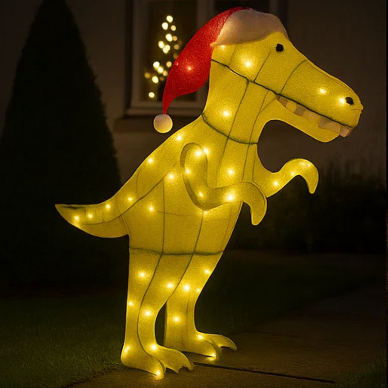 LED Mesh Tinsel Dinosaur Flashing 125cm