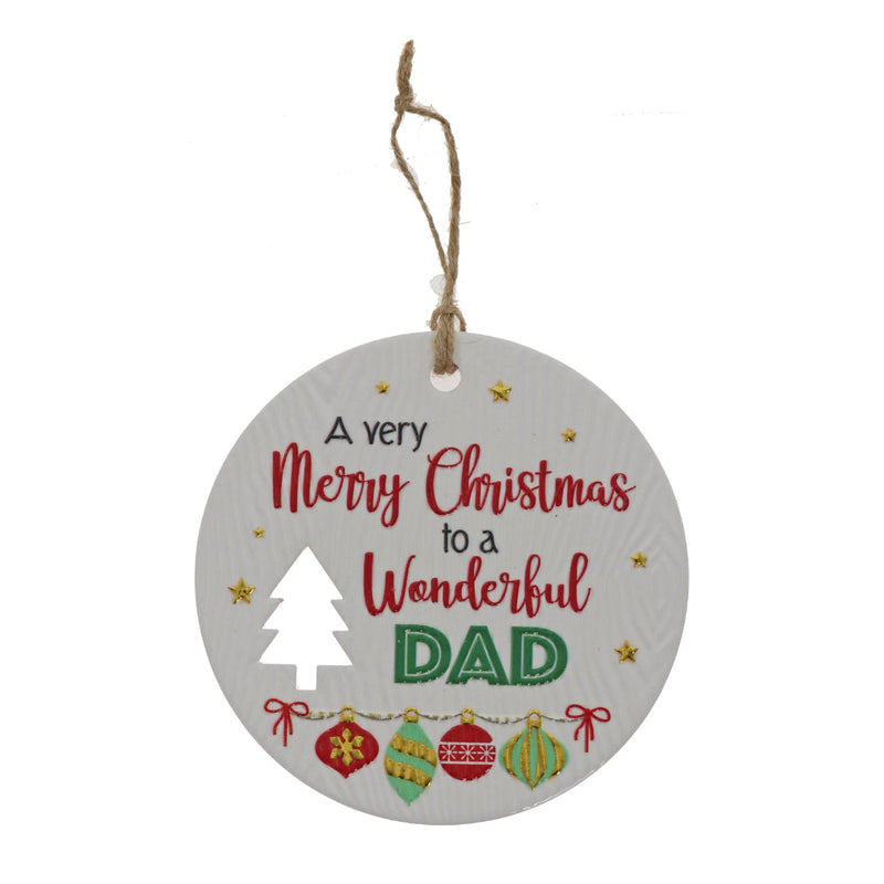 Dad themed festive wall plaque bold style