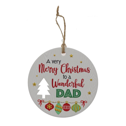 Dad themed festive wall plaque bold style