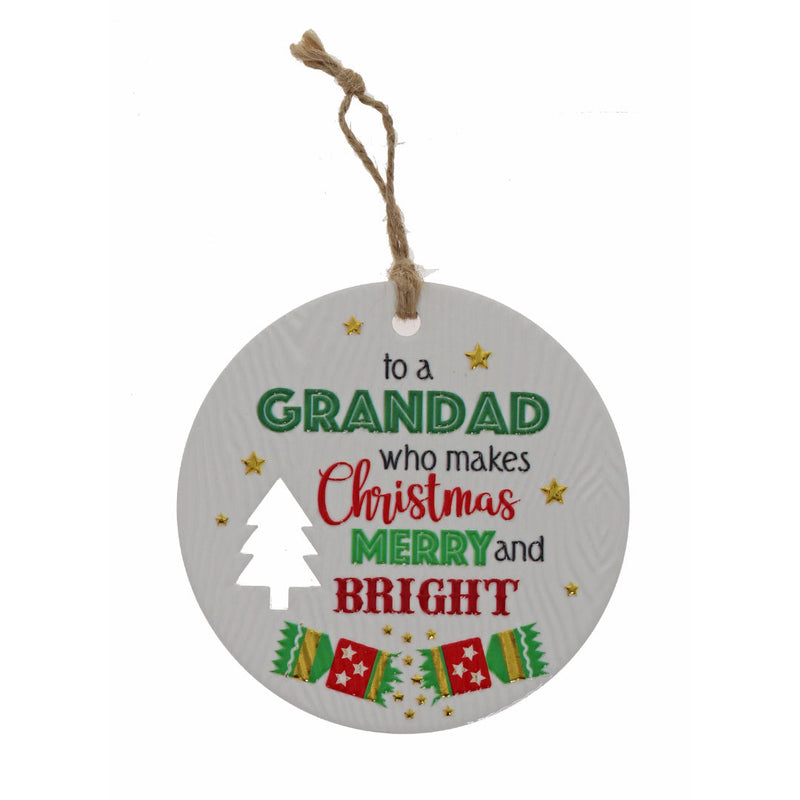 Grandad holiday message plaque classic style