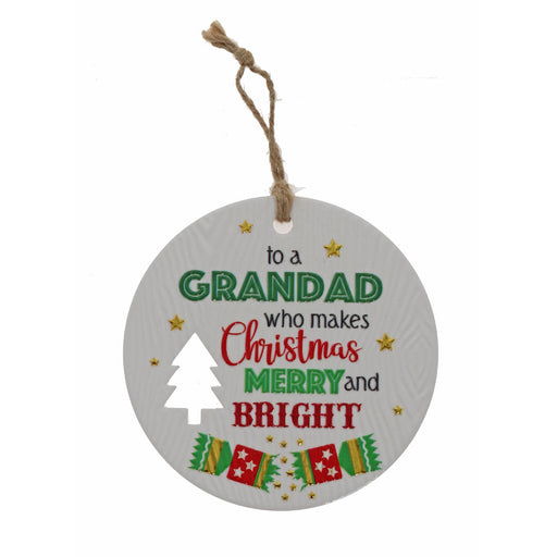 Grandad holiday message plaque classic style