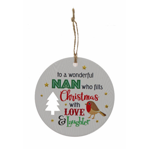 Nan festive wall plaque with elegant script