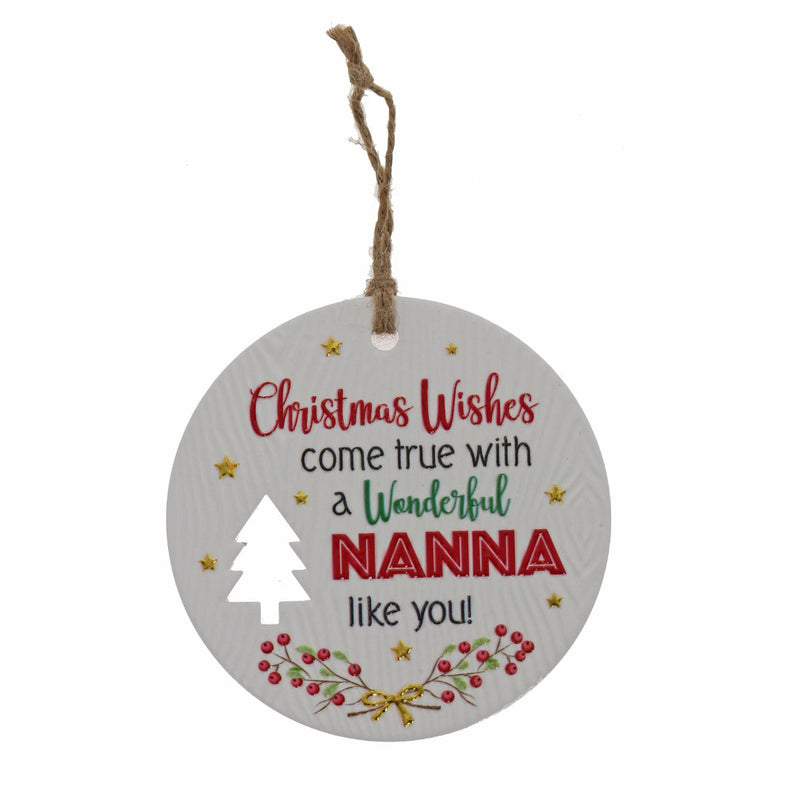 Nanna appreciation Christmas wall plaque