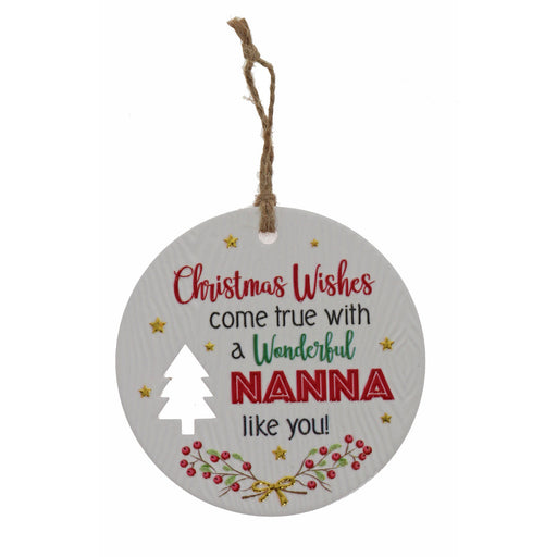 Nanna appreciation Christmas wall plaque
