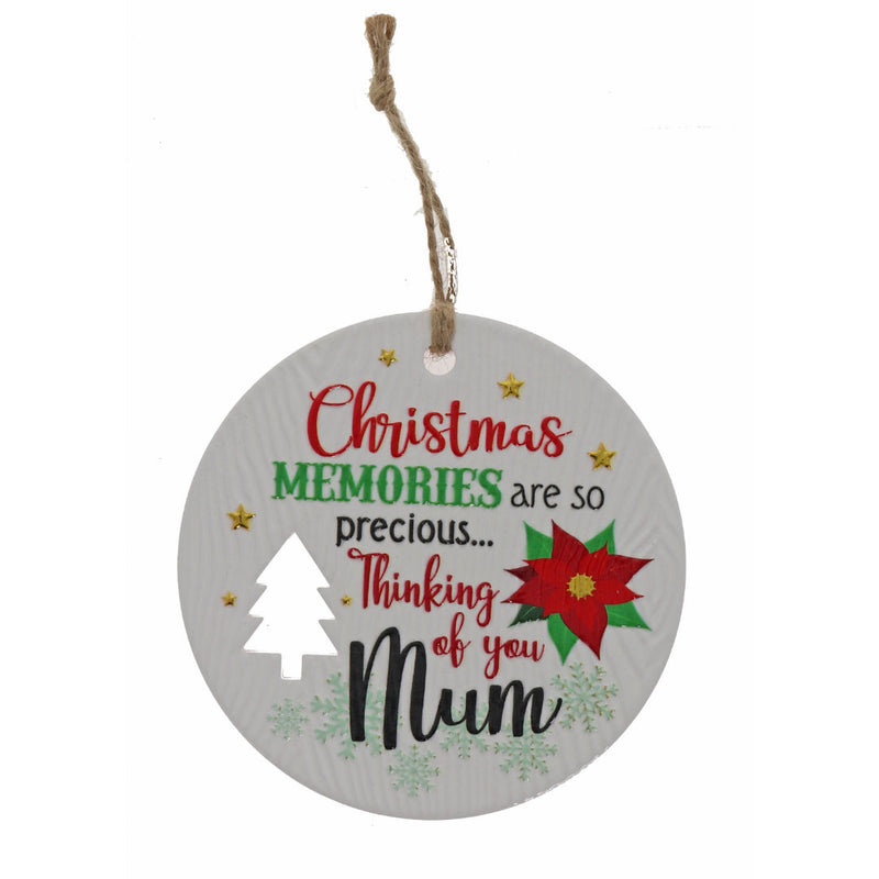 Mum memories remembrance Christmas plaque