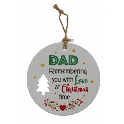 Dad memories remembrance Christmas plaque