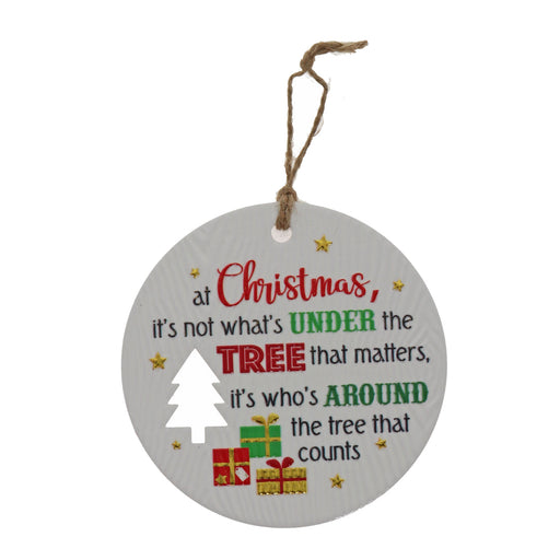 Gather around the tree holiday message plaque
