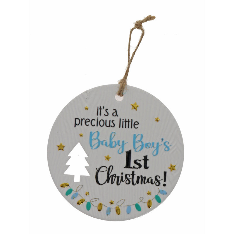 Baby boy first Christmas keepsake wall plaque