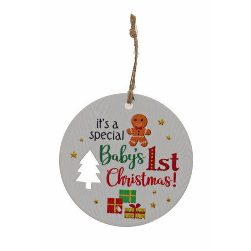 Special baby first Christmas plaque neutral palette
