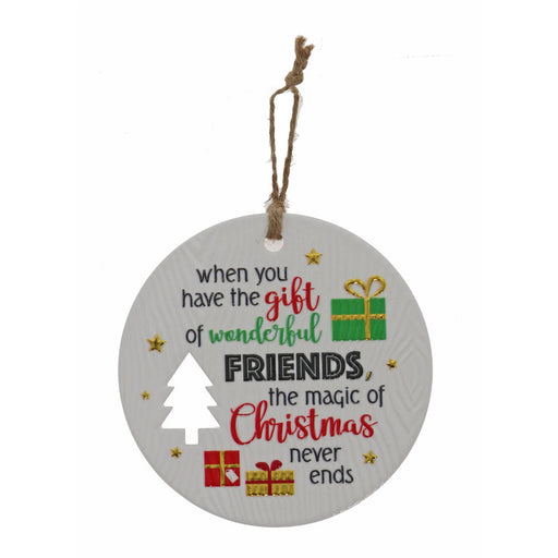 Wonderful friends festive wall plaque
