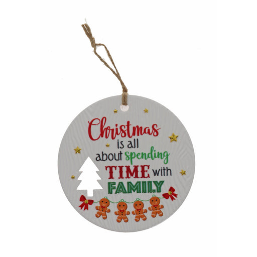 Spend time with family holiday message plaque