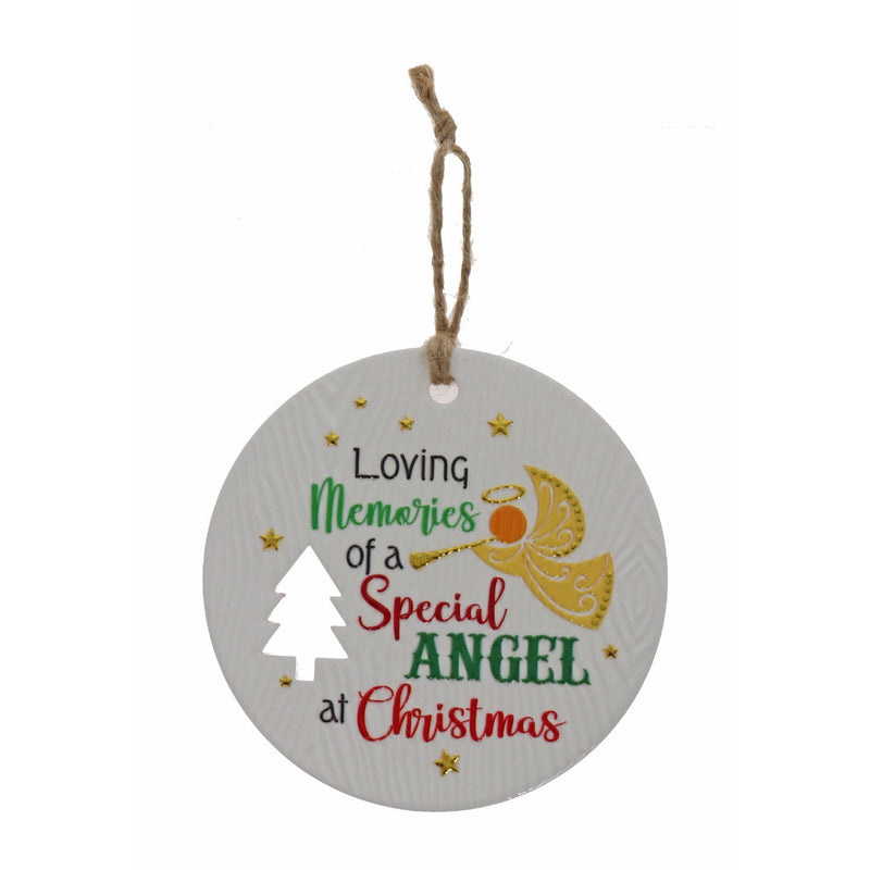 Angel remembrance Christmas plaque with soft wings