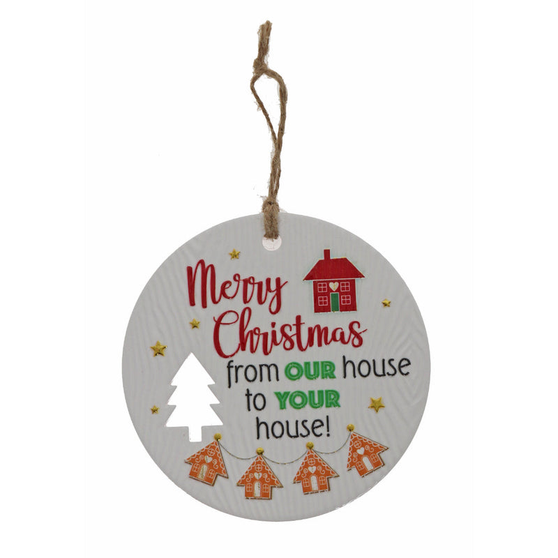 From our house to yours festive greeting plaque