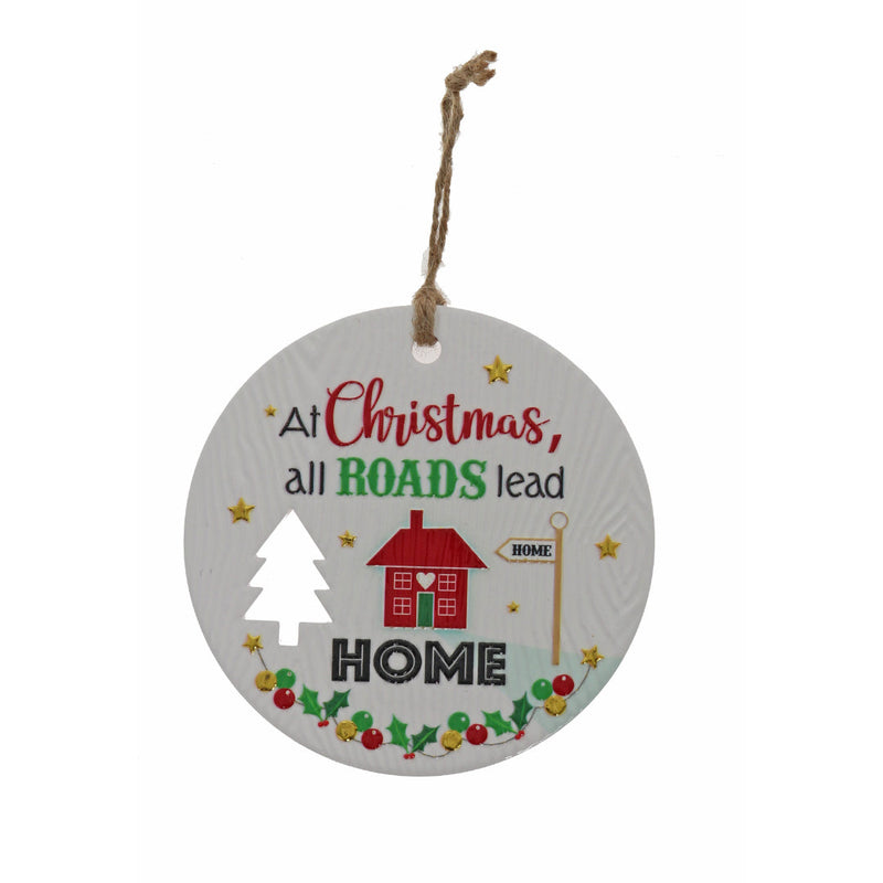 All Roads Lead home festive message plaque