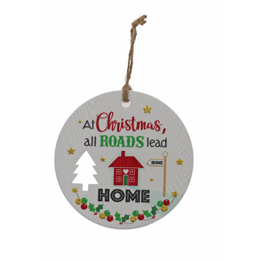 All Roads Lead home festive message plaque