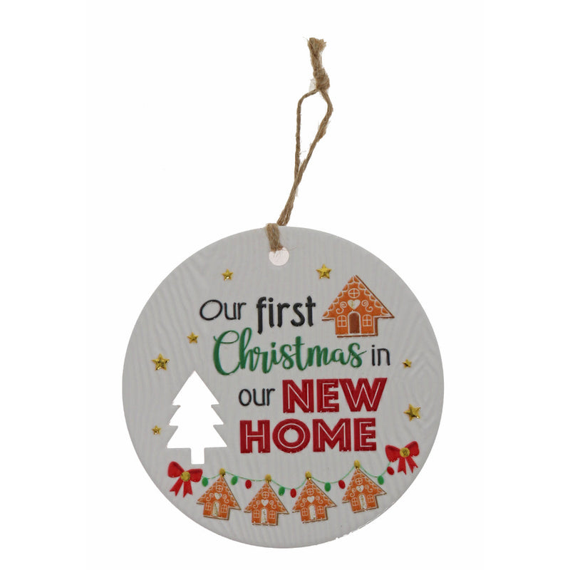 New home first Christmas wall plaque with stars