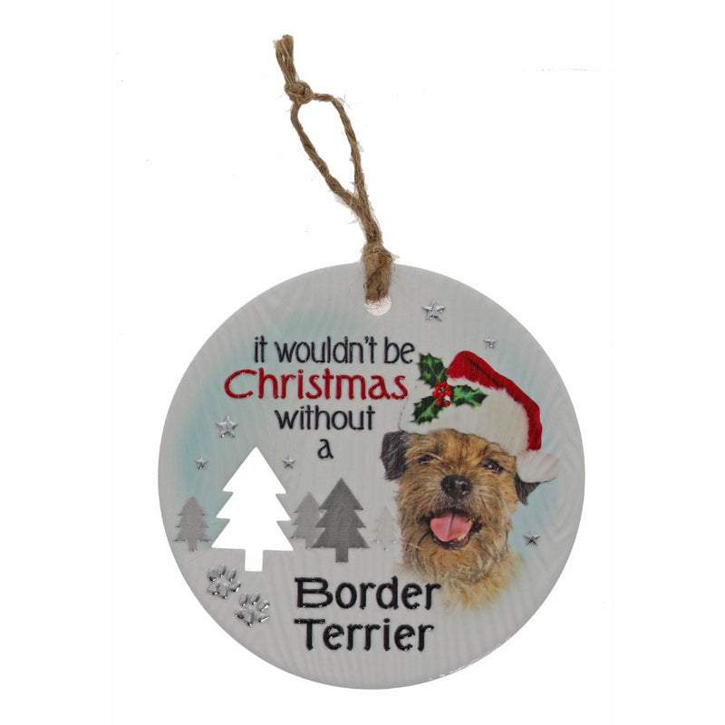 Border Terrier festive plaque compact size