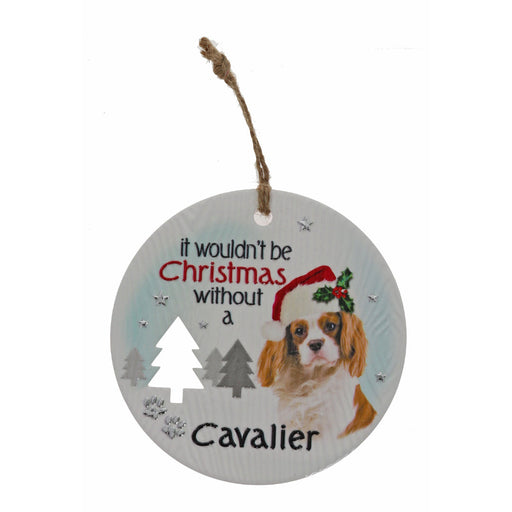 Cavalier King Charles Spaniel festive wall plaque
