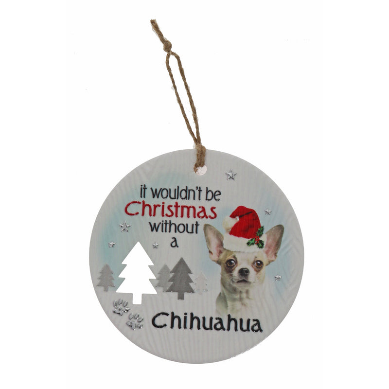 Short coat Chihuahua festive wall plaque small size