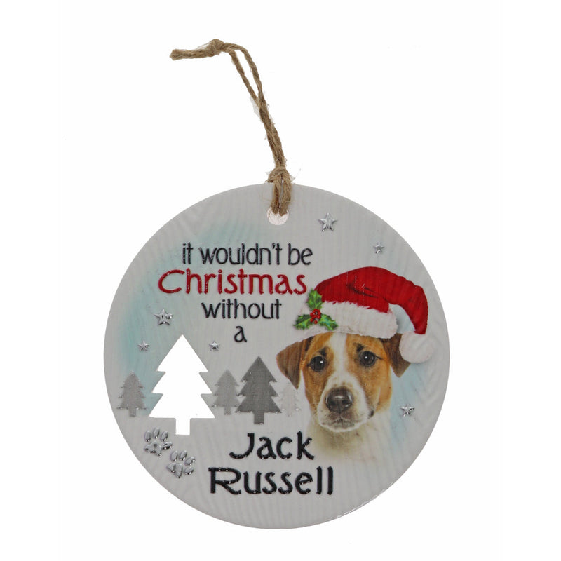 Jack Russell dog festive wall plaque