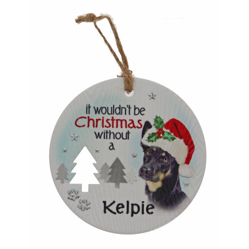 Kelpie dog Christmas plaque with Aussie styling