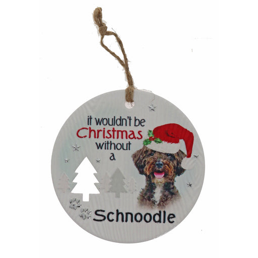Schnoodle mixed breed holiday wall plaque