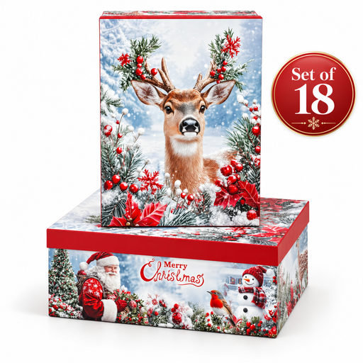 Winter Magic Christmas gift box collection featuring 18 coordinated festive boxes