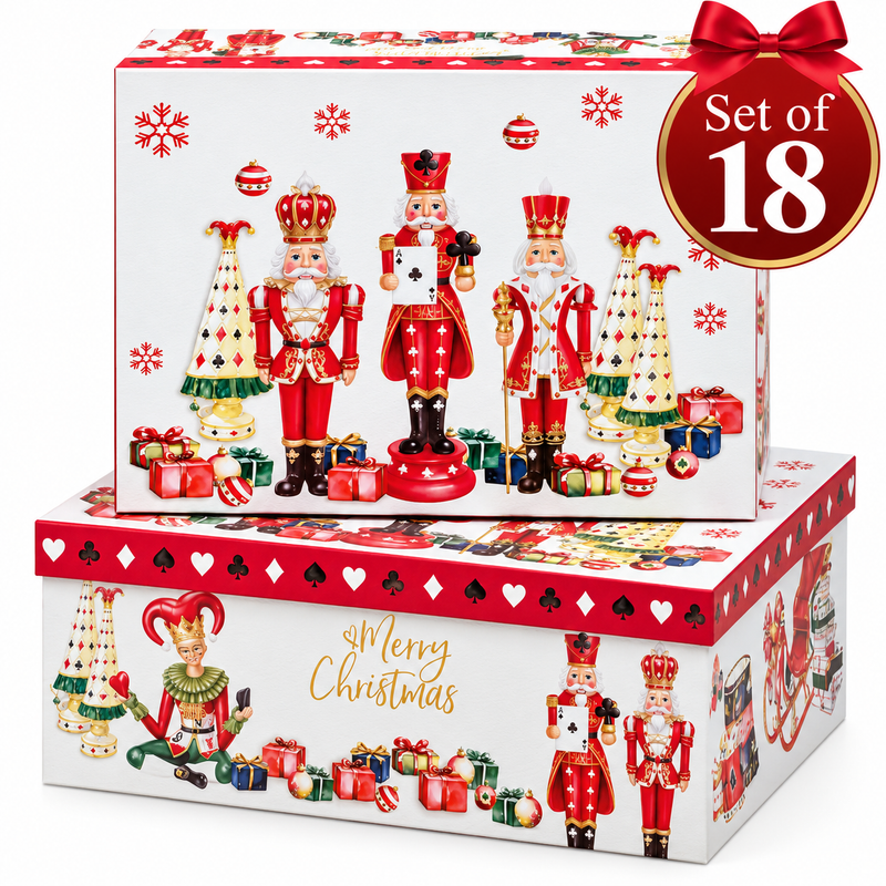 Poker themed Christmas gift boxes in a set of 18