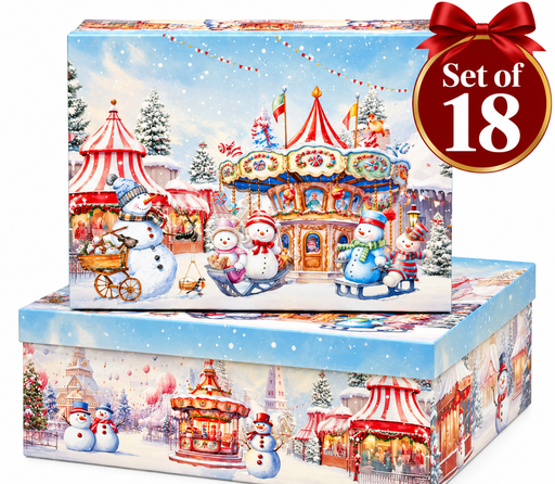 Let It Snow Christmas gift box set of 18 featuring four assorted designs