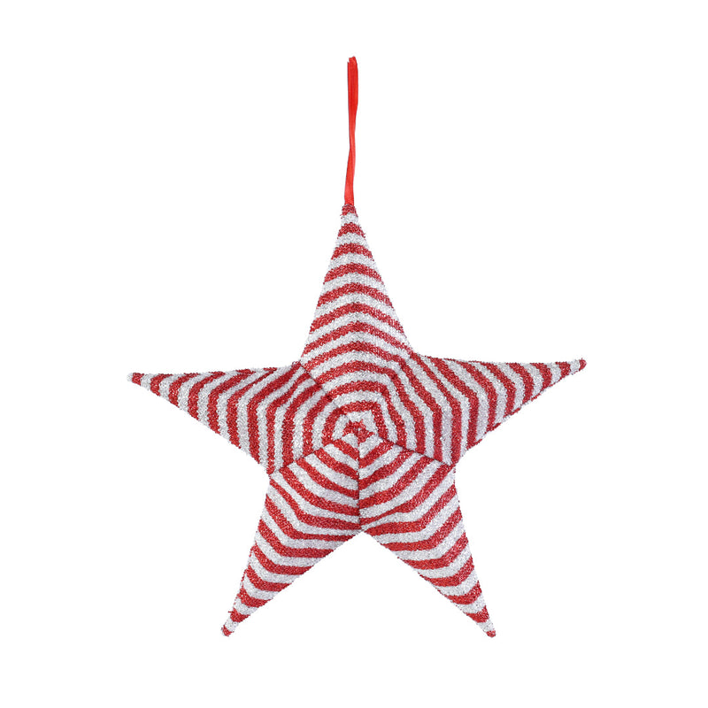 Pop-Up Tinsel Garden Star 40cm Assorted 5