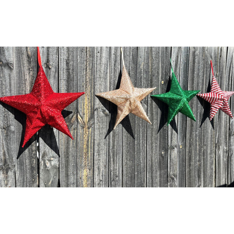 Pop-Up Tinsel Garden Star 40cm Assorted 7