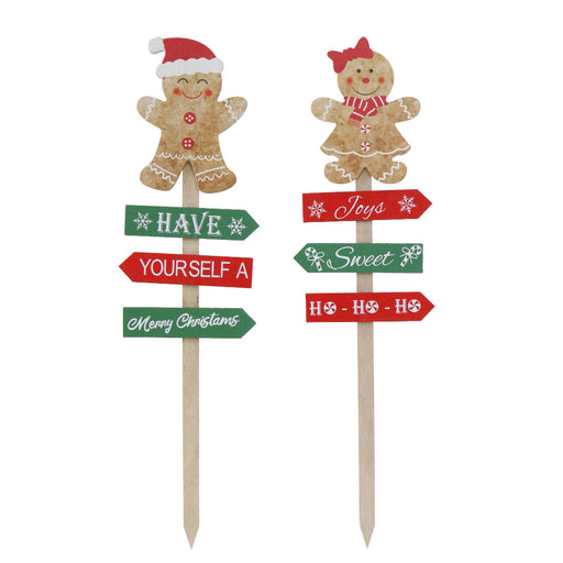 Gingerbread Garden Stake 50cm Assorted