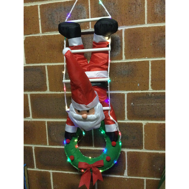 LED Nylon Santa Hang Up Timer Battery Operated Assorted 5