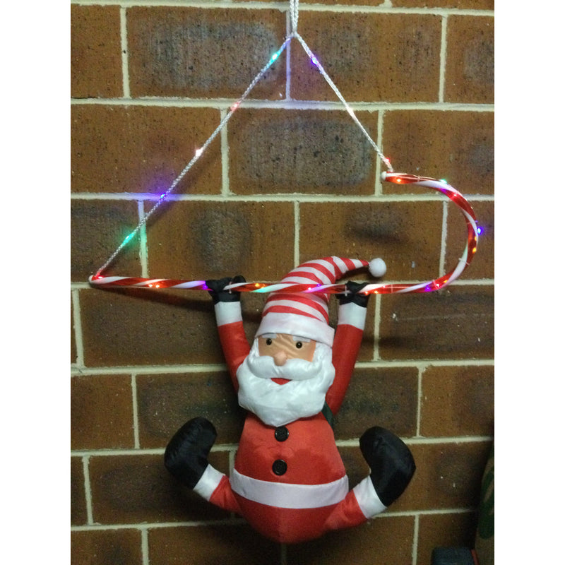 LED Nylon Santa Hang Up Timer Battery Operated Assorted 8