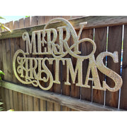 Metal Merry Christmas Metal Fancy Font Sign Assorted 4