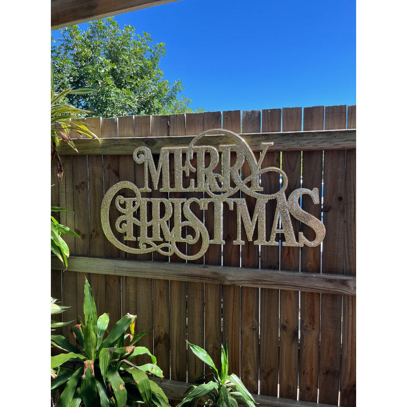Metal Merry Christmas Metal Fancy Font Sign Assorted 5